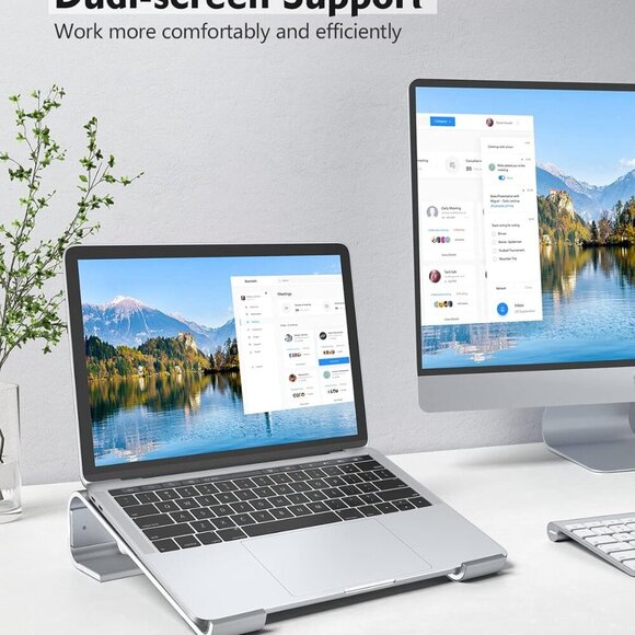 Laptop Stand for Desk,Aluminum Computer Stand for Cooling,Sturdy Stable Ergonomi - Picture 7 of 8